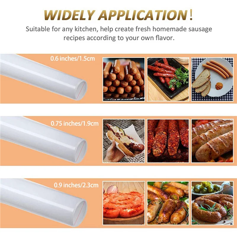 ABUL-18Pcs embutidoras de salchichas de plástico, embudos, herramienta de llenado de salchichas para tamaño 5, picadora de carne, picadora de alimentos, 1,5 Cm, 1,9 Cm, 2,3 Cm
