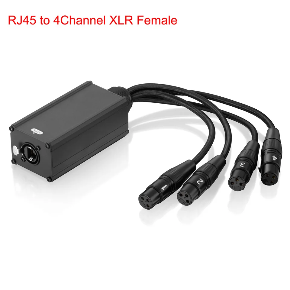 Bochara 25 cm 4 Kanaals 3Pin XLR Audio/DMX Over Netwerkkabel naar RJ45 Extender voor Stage Sound Verlichting en Opnamestudio