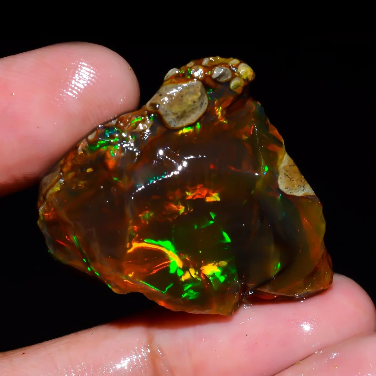 Natural Ethiopian Opal Rough 25-80CT Rainbow Flash Fire Gemstone Loose Stone Jewelry Making Randomly Selected One