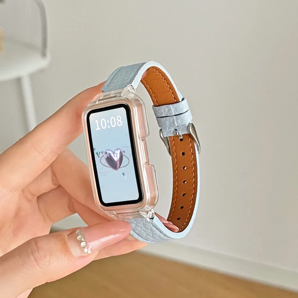 New Needle Buckle Type Watch Case Soft Breathable Strap Accessories Transparent Shell Replacement Strap for Huawei Band 9/8/NFC