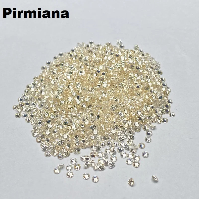 Pirmiana New Arrivals Yellow Color Moissanite Melee Stone Round 0.8-3.0mm Loose Gemstone For Jewelry Making