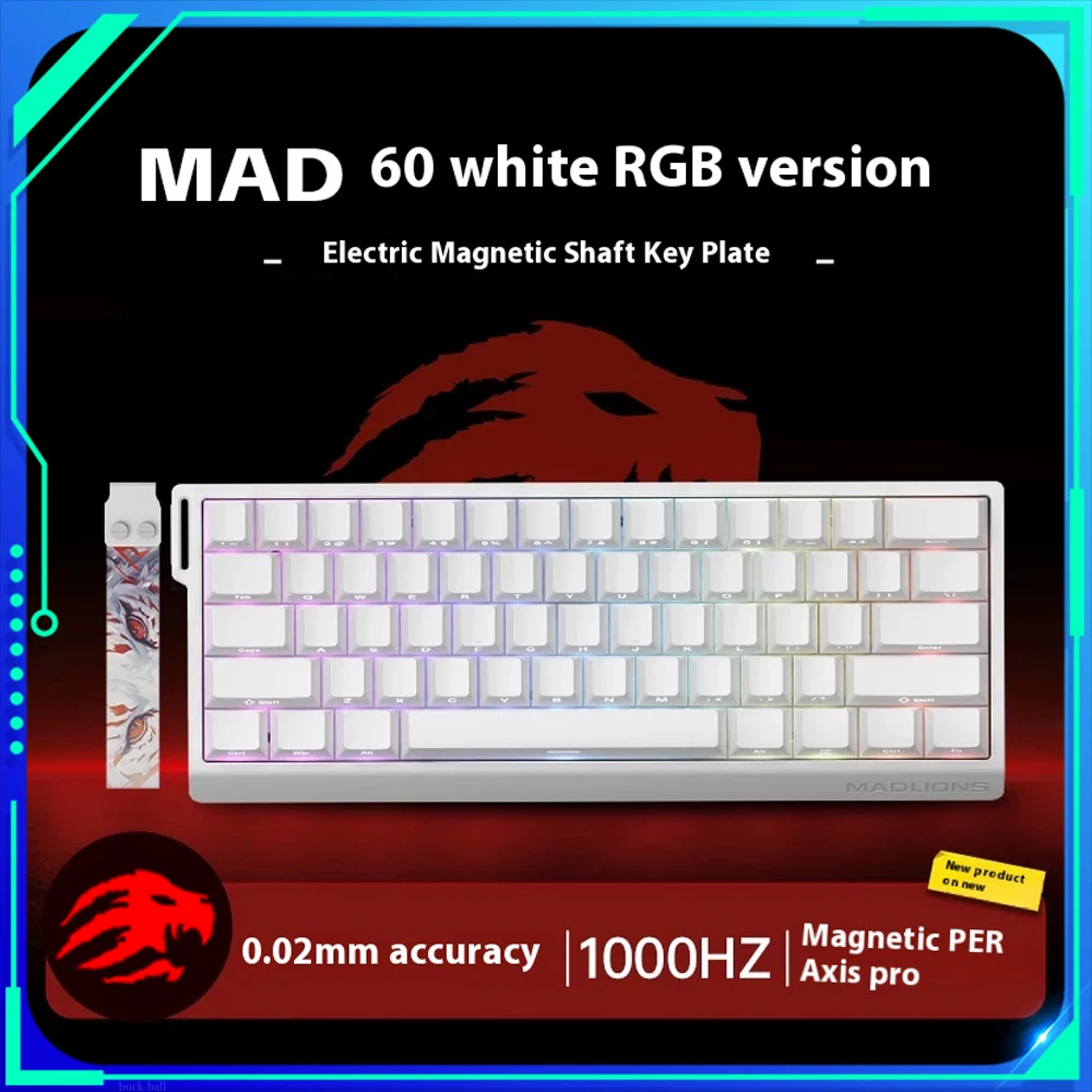 Madcatz HE 기계식 키보드 마그네틱 스위치, Mad60he 유선 키보드 게임, Rgb 급속 트리거, Madlions Mad60