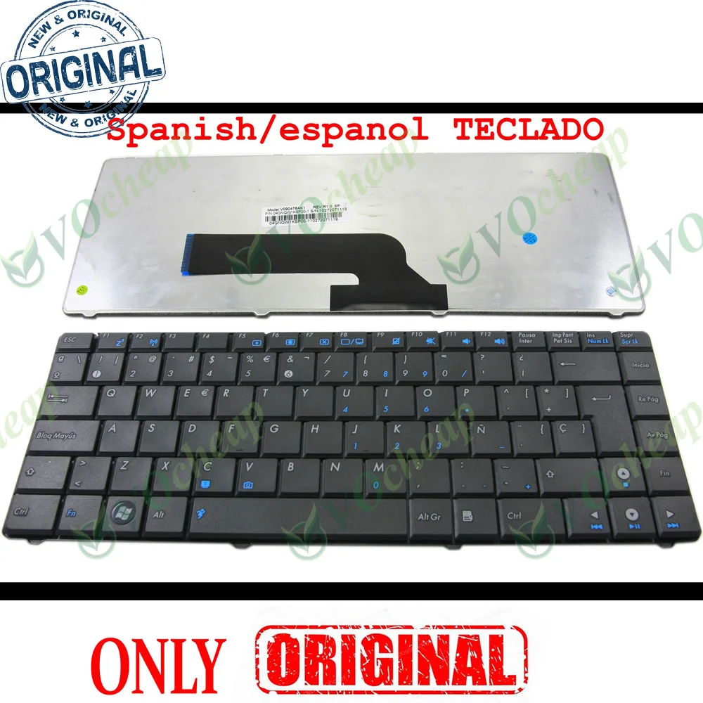 

New Laptop Keyboard for Asus K40 K40AB K40AF K40C K40ID K40IE K40IJ K43S K43SJ K43SV K43U Black Spanish/espanol (SP) V090462AK1