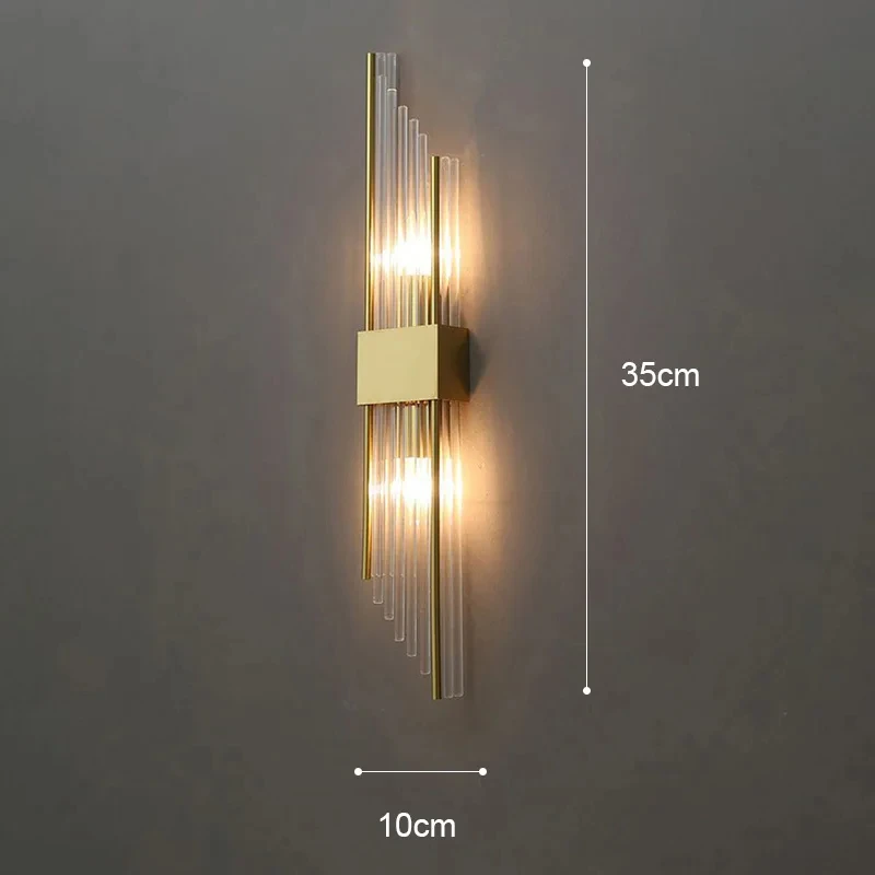 Imagem -03 - Modern Led Gold Wall Light Iluminação Interior Wall Sconce Home Decor Sala de Estar Quarto Cabeceira Escadas Luxo