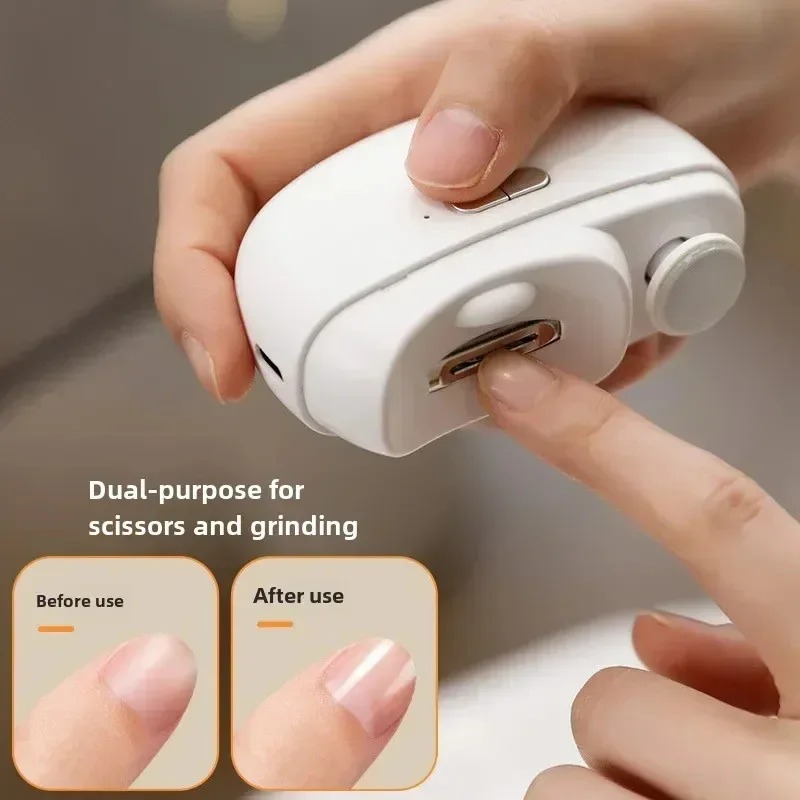 

Электрическая машинка для стрижки ногтей, шлифовка и полировка с легким автоматическим триммером для ногтей, перезаряжаемая машинка для стрижки ногтей, маникюр для детей и взрослых