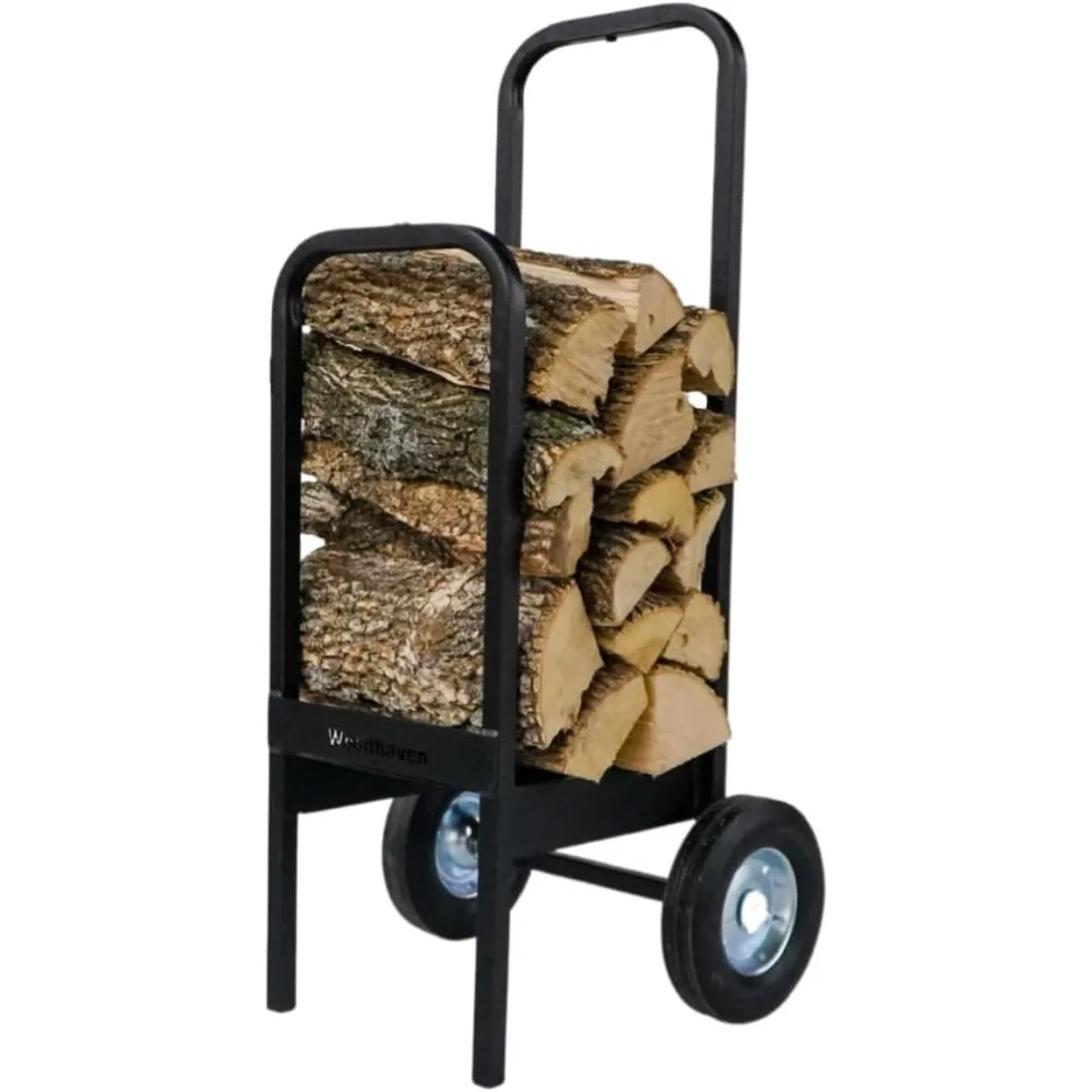 

The Firewood Cart - Made in The USA - Convenient and Sturdy Rolling Wood Carrier for Easy Transport - Perfect for Indoor and Ou