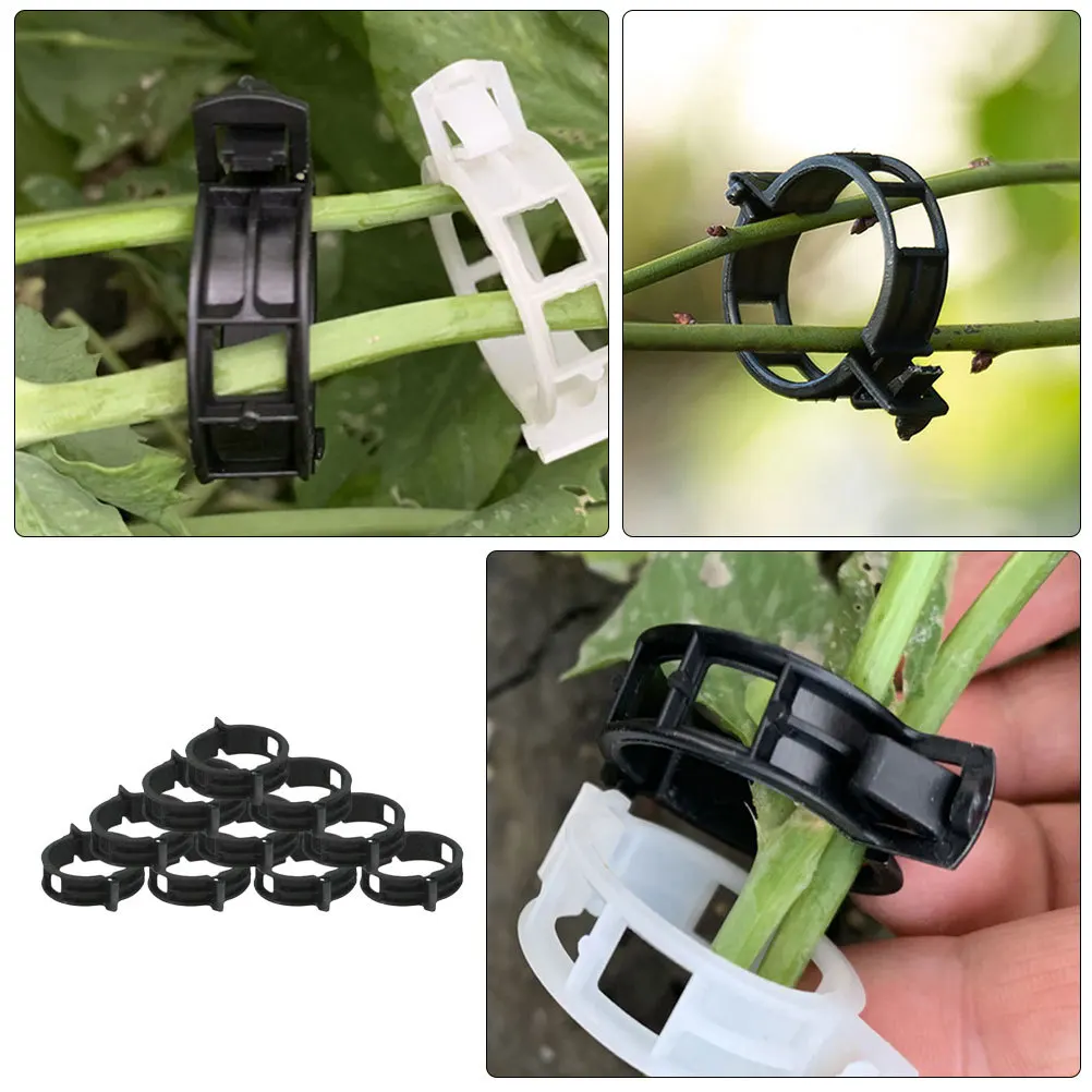 

50Pcs Tomato Vine Clips Reusable Plastic Plant Supports Firm Hold for Bending Stems Garden Planting Tools Plant Clip