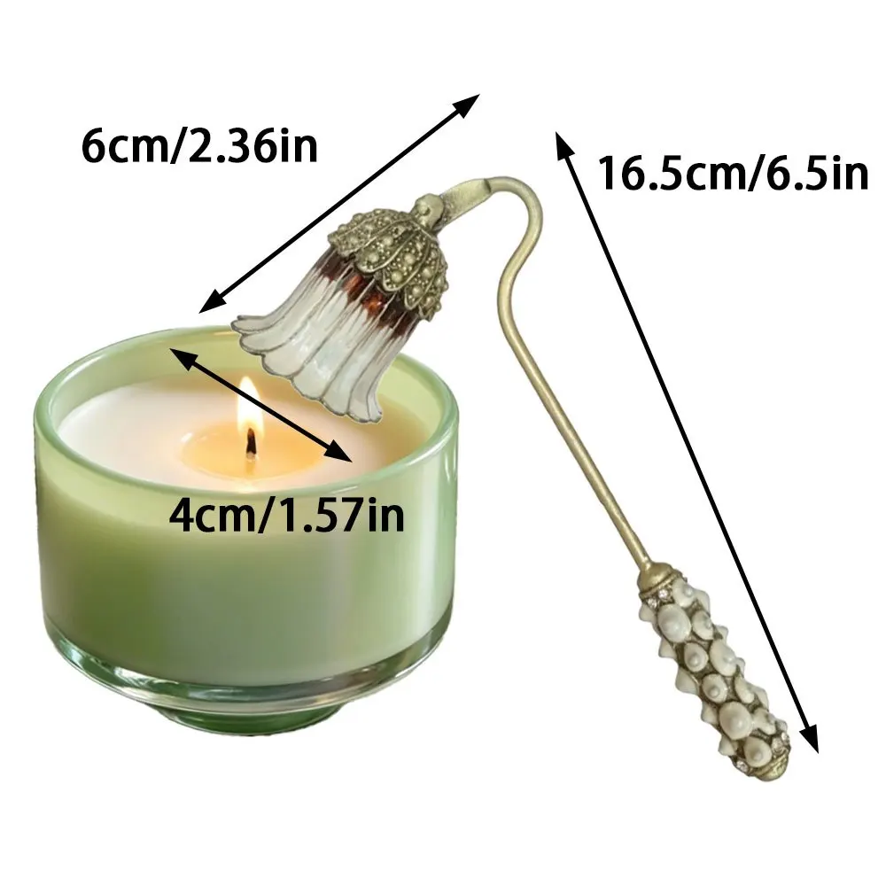 Vintage Enamel Rhinestone Candle Snuffer Elegant Floral  Wick Care Tool Luxury Scented Candle Accessory for Home  Wedding Favors