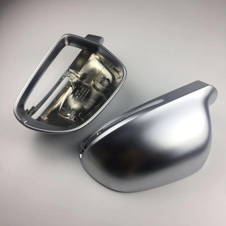 Side Wing Mirror Cover Cap For Audi A6 C6 4F S6 A4 A5 S5 B8 A3 Q3SQ3 A8 D3 4E A4 Allroad Silver Matte Chrome 2008 2009 2010 2012