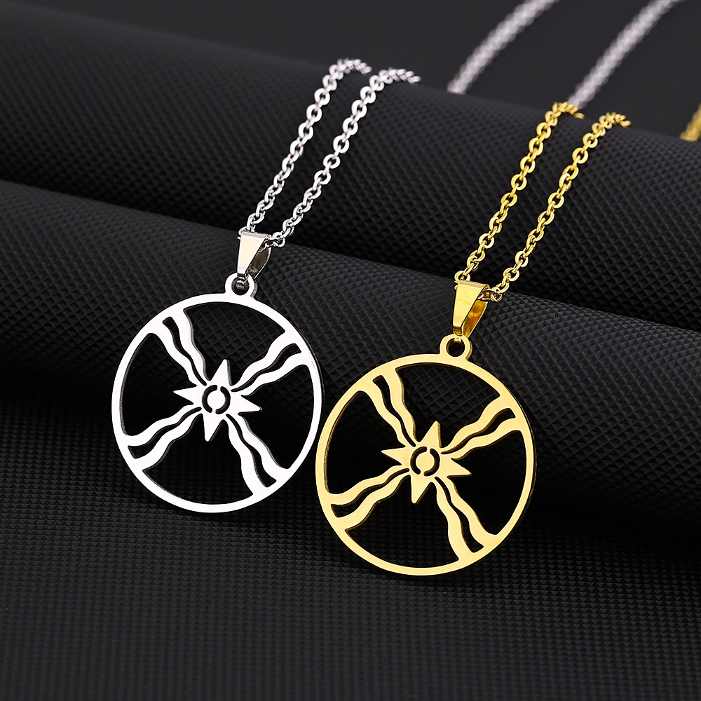 

1PCS Stainless Steel Ethnic Shamash Symbol Pendant Necklace for Men Women Couples Vintage Ashur Jewelry Boho Tribal Gift