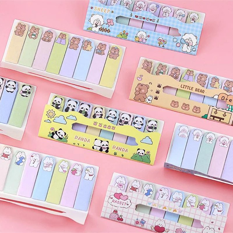 120Pcs Cartoon Animal Memo Pad Sheets Sticky Notes To Do List Planner Stickers Decor Office Cute Learning Memo Bookmark Paste