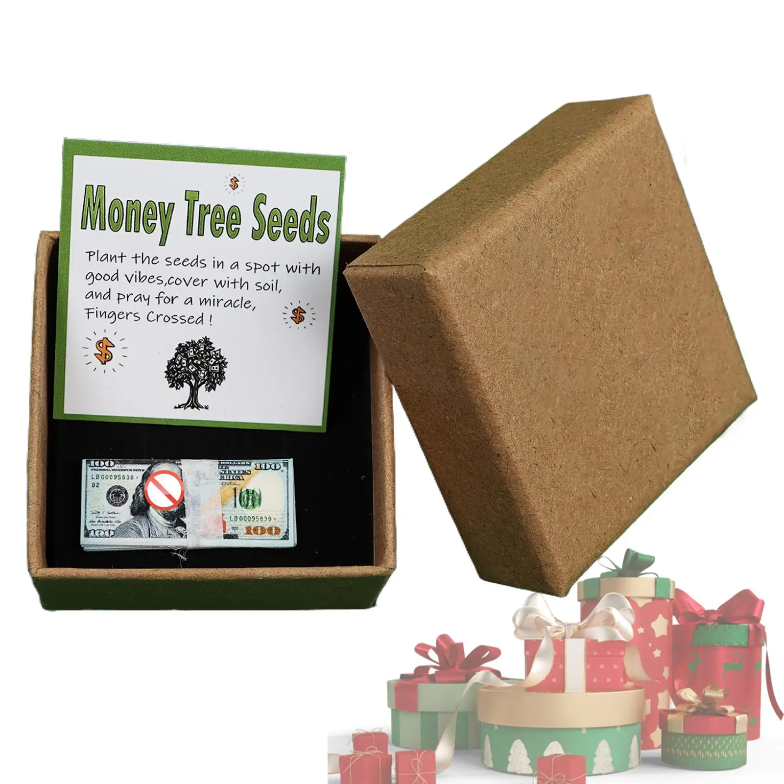 لعبة Gag Joke Toy Money Theme Trick Fidget Prop Friends Gag Joke Box للرجال والأصدقاء والعائلة والزملاء وأعياد الميلاد وعيد الميلاد