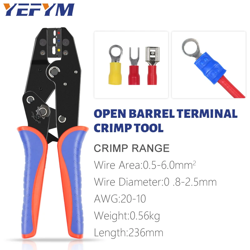 8 In 1 Crimping Tools Sets YFX Quick Replace Jaw for Heat Shrink, Non-Insulated, Open Barrel, Non-Insulated Ferrules Pliers