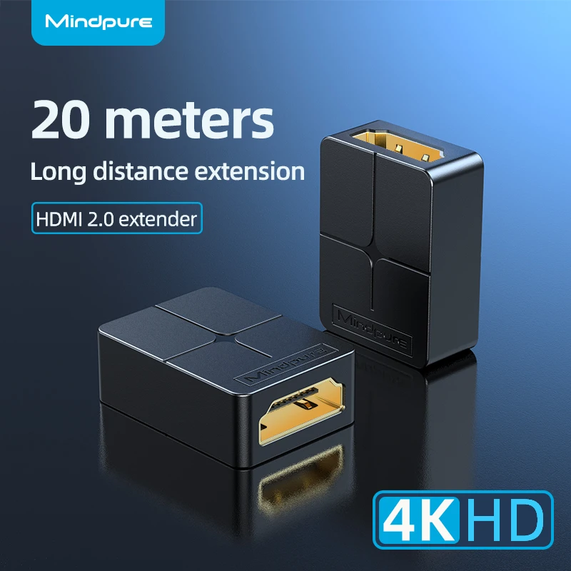 

Mindpure HDMI Extender 4K HDMI Female to Female Connector for Monitor Display Laptop PC TV PS4/3 HDMI-Compatible Adapter Coupler