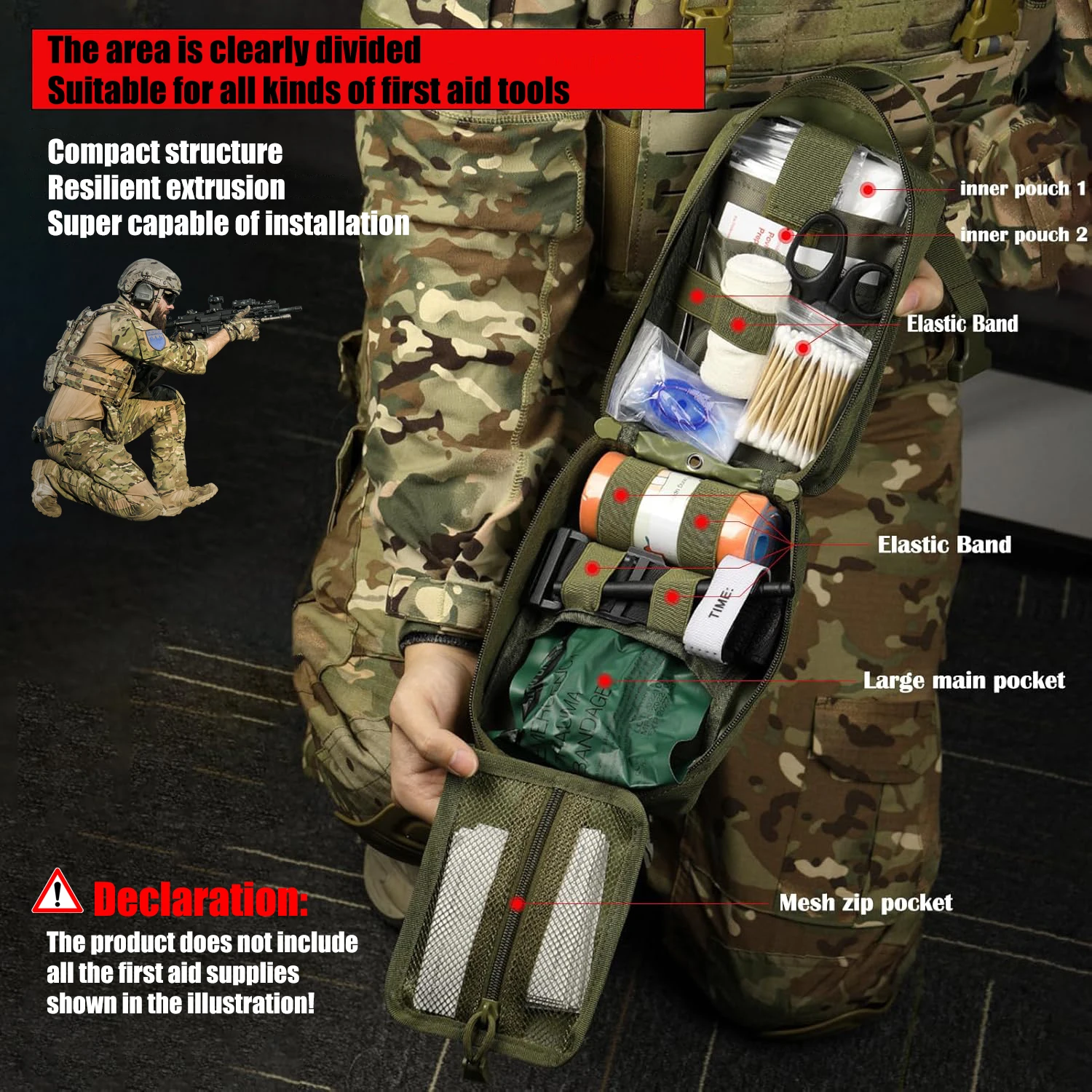 

MOLLE Compatible Camouflage Tactical Waist Bag – Multifunctional Medical Pouch for Outdoor Hiking Survival & Emergency Use