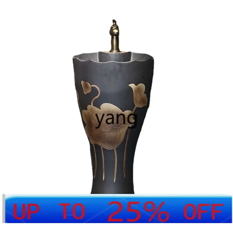 

LTT Courtyard Balcony Vertical Column Washbasin Integrated Floor Sink Basin Household