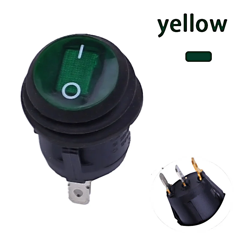 1 Buah On/Off 3Pin SPST Bulat Tahan Air Perahu LED Rocker Switchlight 12V 220V Tombol Power Switch On Off Padaмр