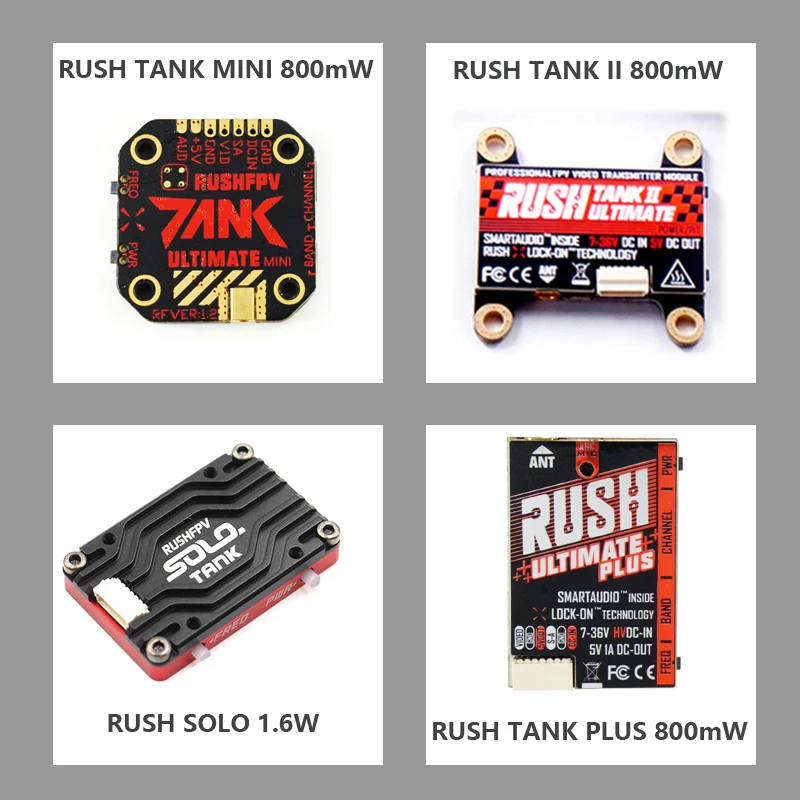 RUSH TANK Ultimate II/Mini/PLUS/solo VTX 5.8GHz 48CH 2-8s 800mW/1.6W antena wiśniowa z nadajnikiem wideo dla drona wyścigowego FPV