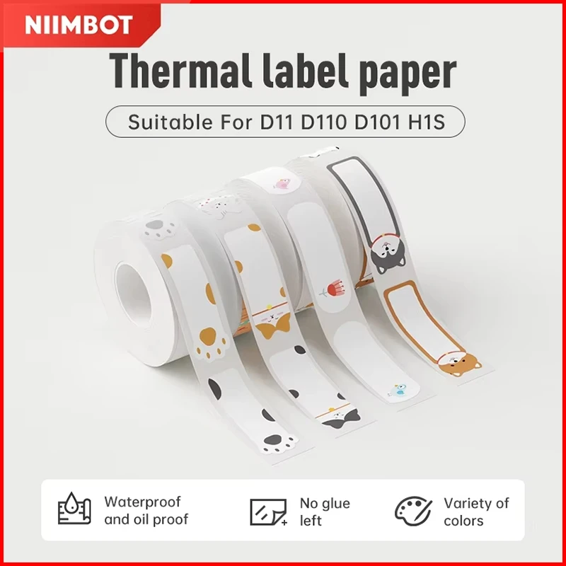 NIIMBOT Thermal Label Paper Waterproof Sticker Adhesive Color Cartoon Tag For D110 D11 Portable Printer Mobile Label Printimg