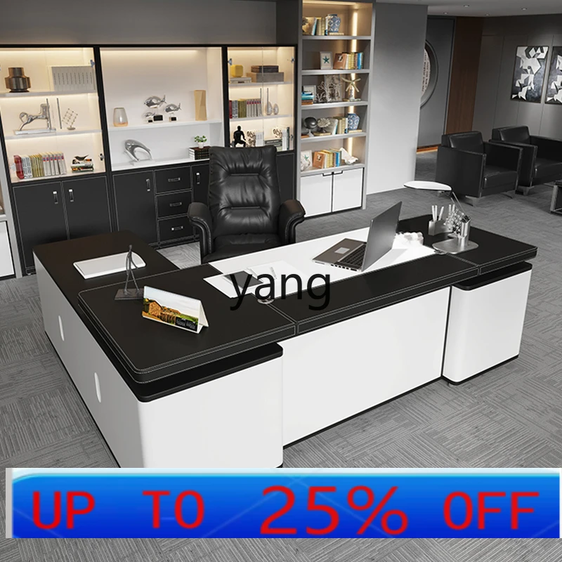 

LTT light luxury high-end desk boss table and chair combination