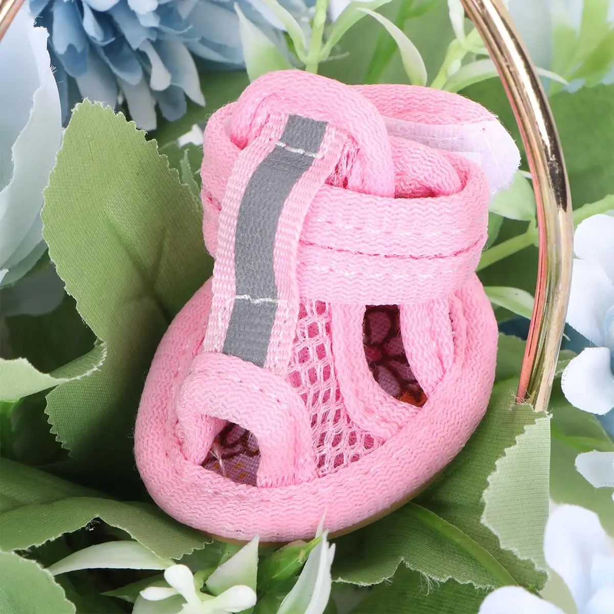 

4 Pcs Pet Sandals Mini Slipper Boots While Breathable Mesh Dog Beach Shoes for Gloves Girl