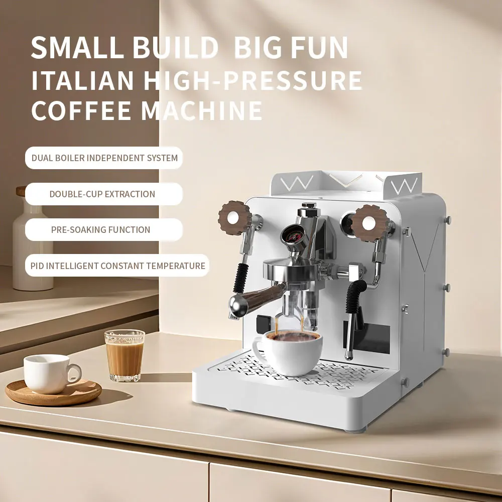 

Commercial 58mm Semi-Automatic Espresso Coffee Maker Electric Double Boilers Brew System for Hotels and Households
