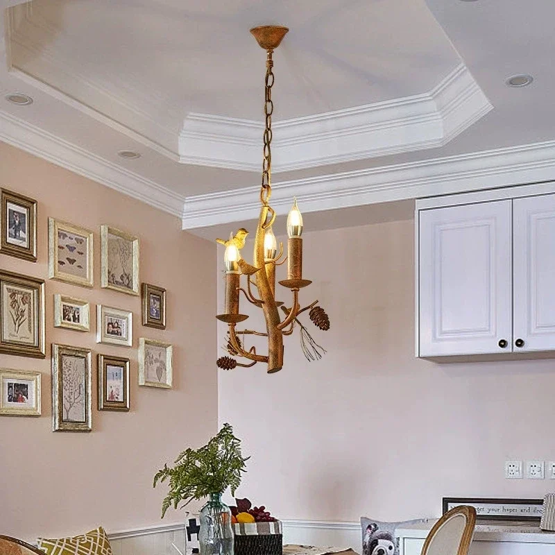 TYLA アメリカンレトロ鳥かごシャンデリアクリエイティブレストラン衣料品店リビングルームバーカフェホームステイペンダントライト