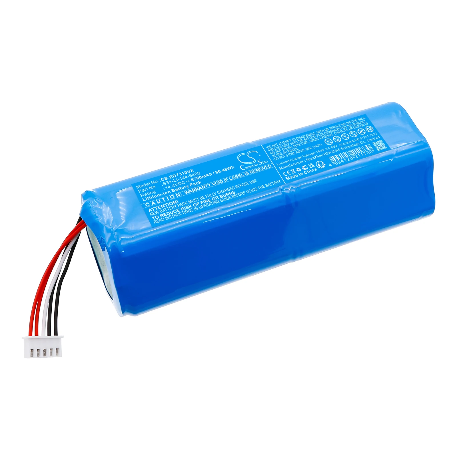 

Battery for DSX39, T30S OMNI, T30S Pro PN: S31-LI-144-6400 6700mAh / 96.48Wh