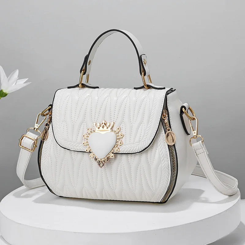 

Fashionable Women's Handbag 2024 New Large Capacity Embossed round Crossbody Soft PU Leather Shoulder Bag for Daily Use