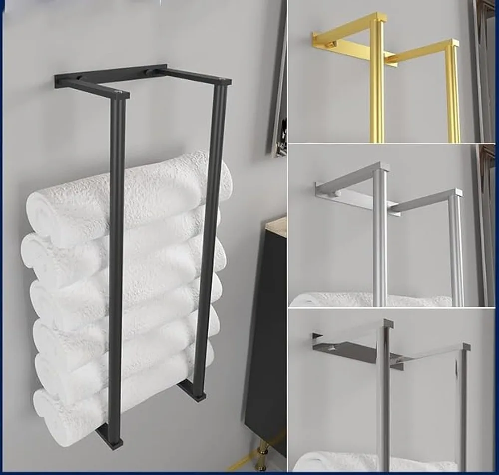Wall Towel Rack Towel Storage Elegant Blanket Holder Stylish Organizer For Bathroom