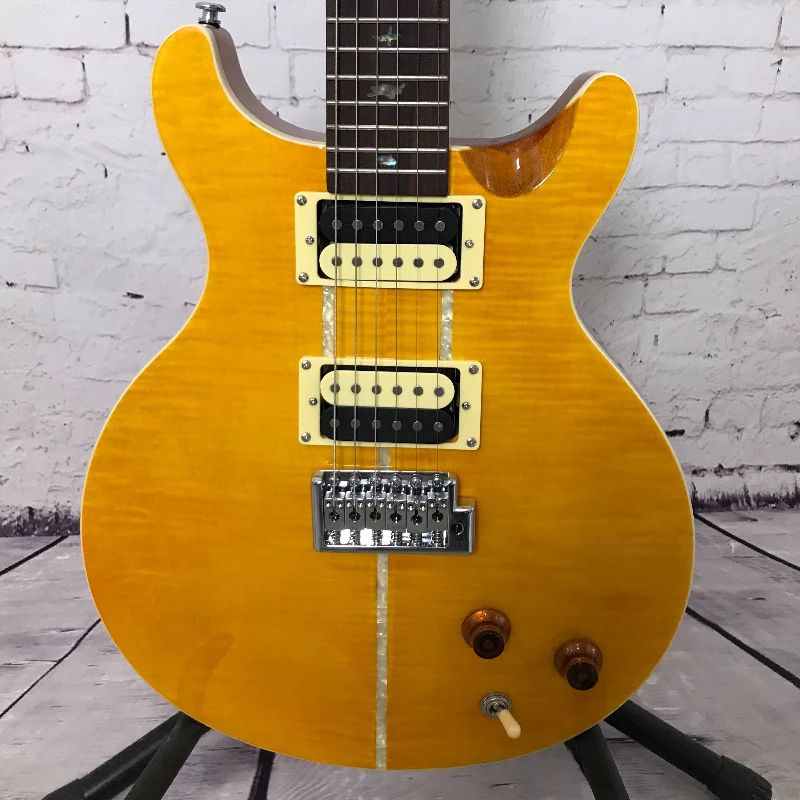 PRS Electric Guitar Tiger Pattern Double Missing Corner HH Solid Wood Body Pearl Shell Inlay Free Delivery