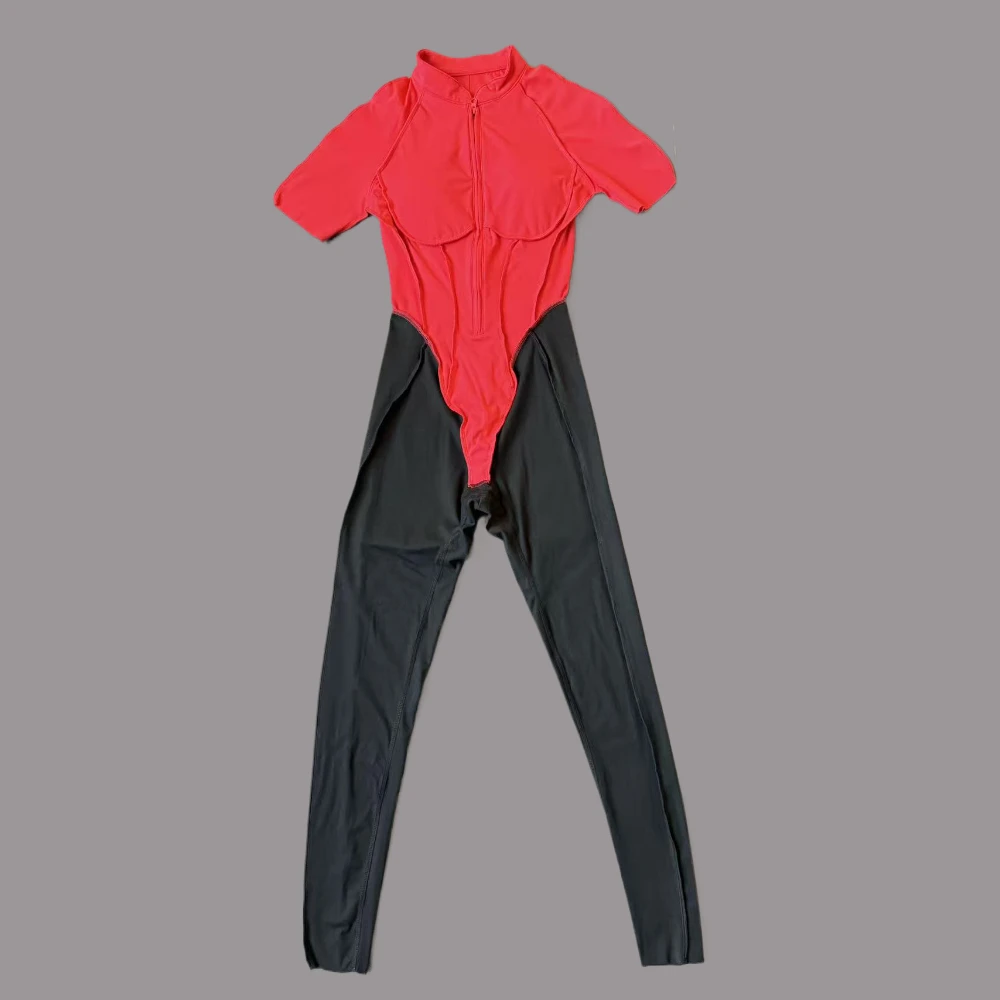 Yoga Bodysuit Short Sleeves Women's Tracksuits Gym Zipper Jumpsuits Sports Workout High-intensity Fitness One-piece Tights Suit