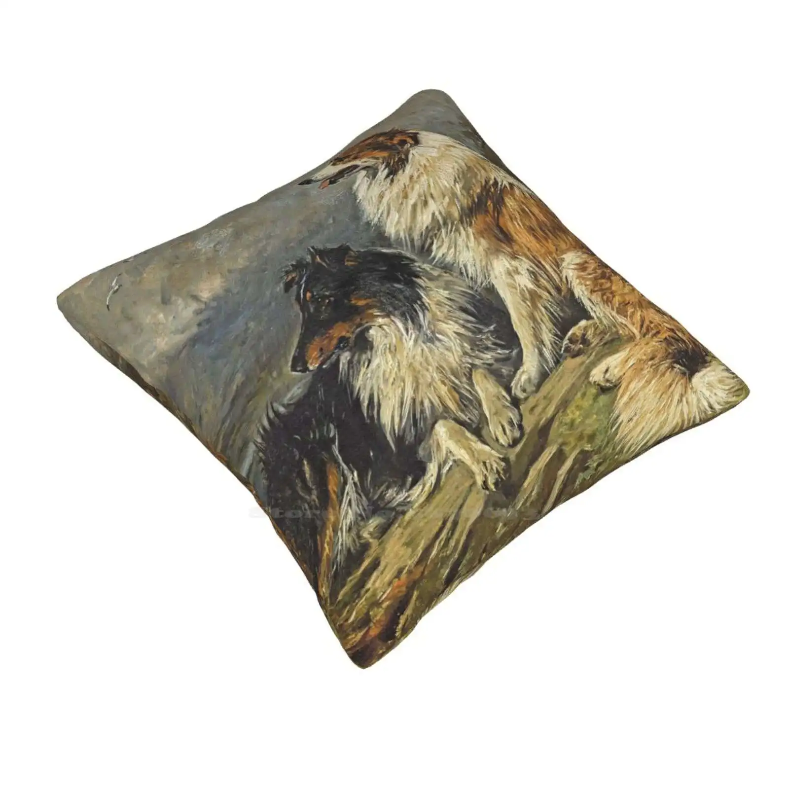 Collies On The Moor Pillowslip Pillowcase Hmmm John Dogs Puppy Herding Lassie Cute Pastoral Working Border Collie Breed Coat