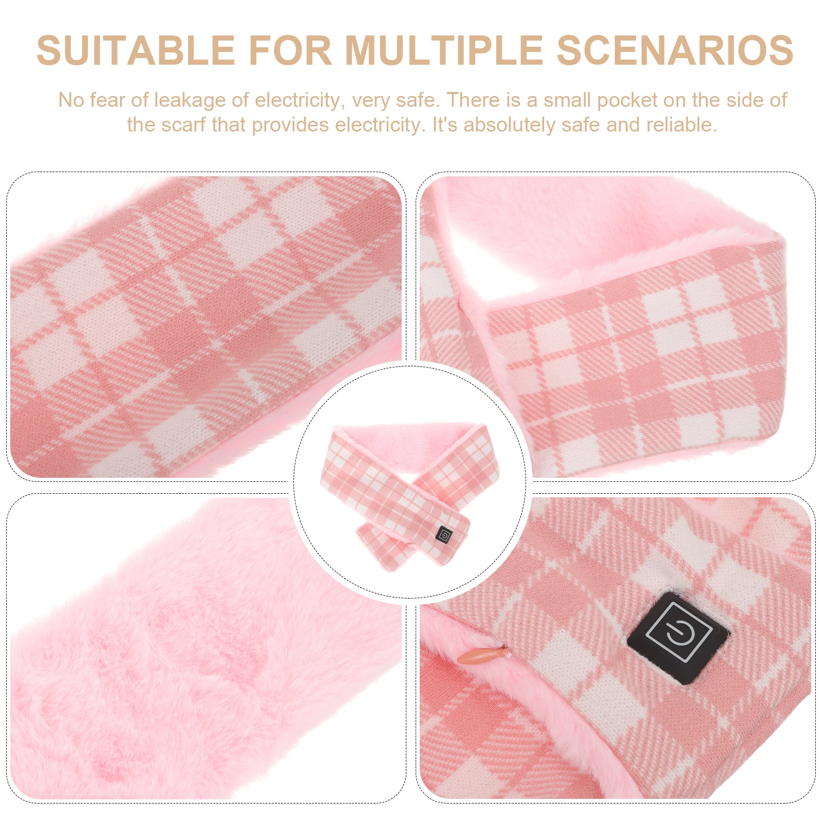 

Heated Scarf Electric Heating for Women Winter Polyester Neck Warmer Adjustable Temperature USB Smart Heated Neckerchief Health