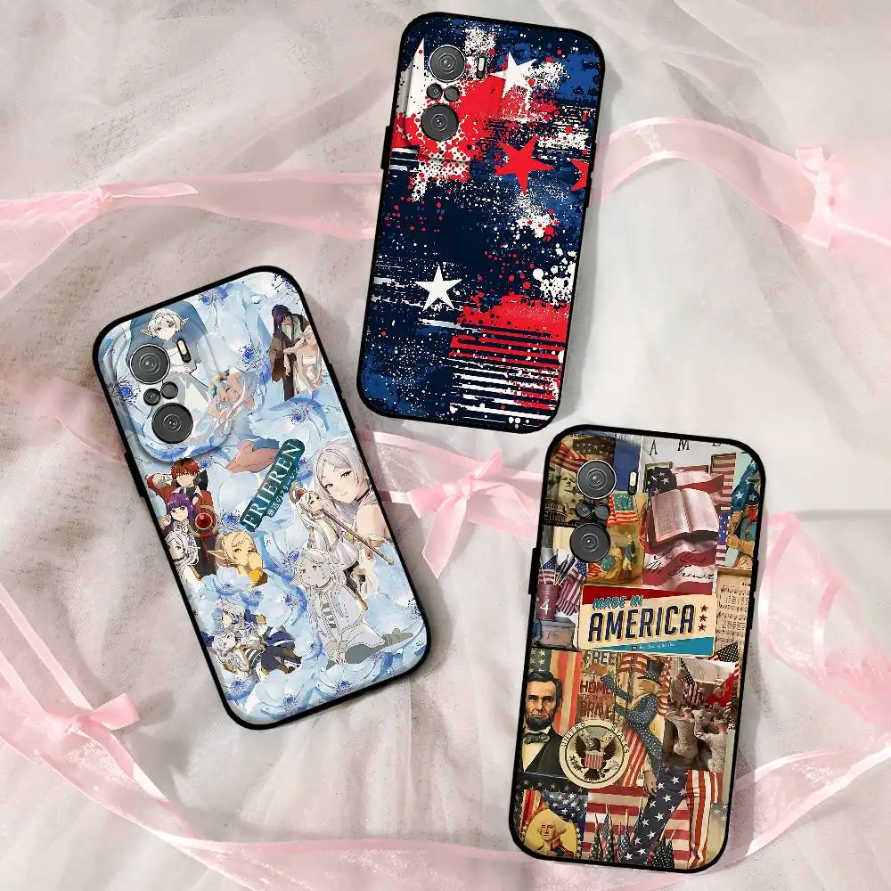 

Flag Of The U-United S-States Phone Case For Xiaomi 11/12 Redmi Note 11/5G 8T 12S Ultra Black Compatible Mobile Accessory