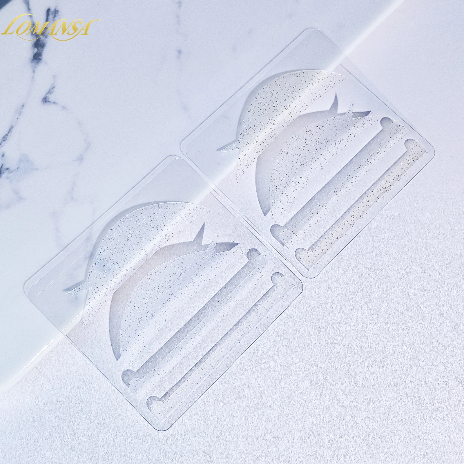 Lomansa 4 قطعة سيليكون قابلة لإعادة الاستخدام لاش رفع الشريط سلسلة الأسطوانة رمش بيرم وسادة العين لزجة تحت العين لصقة هلامية لاش رفع أداة