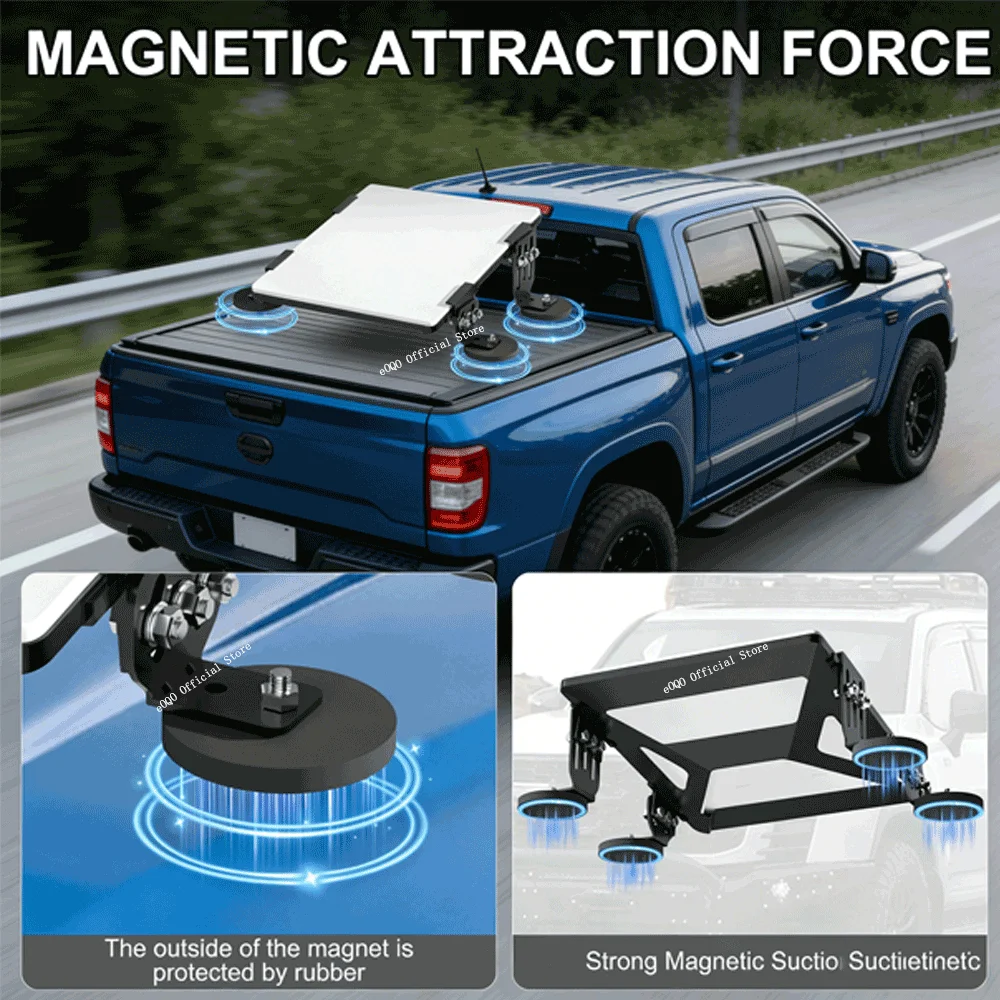 Starlink Mini(V4) Roof Mount Bracket,Angle-Adjustable Adapter,with 4 Magnetic Bases,Flat Heavy-Duty Metal Mount for RV Car Yacht