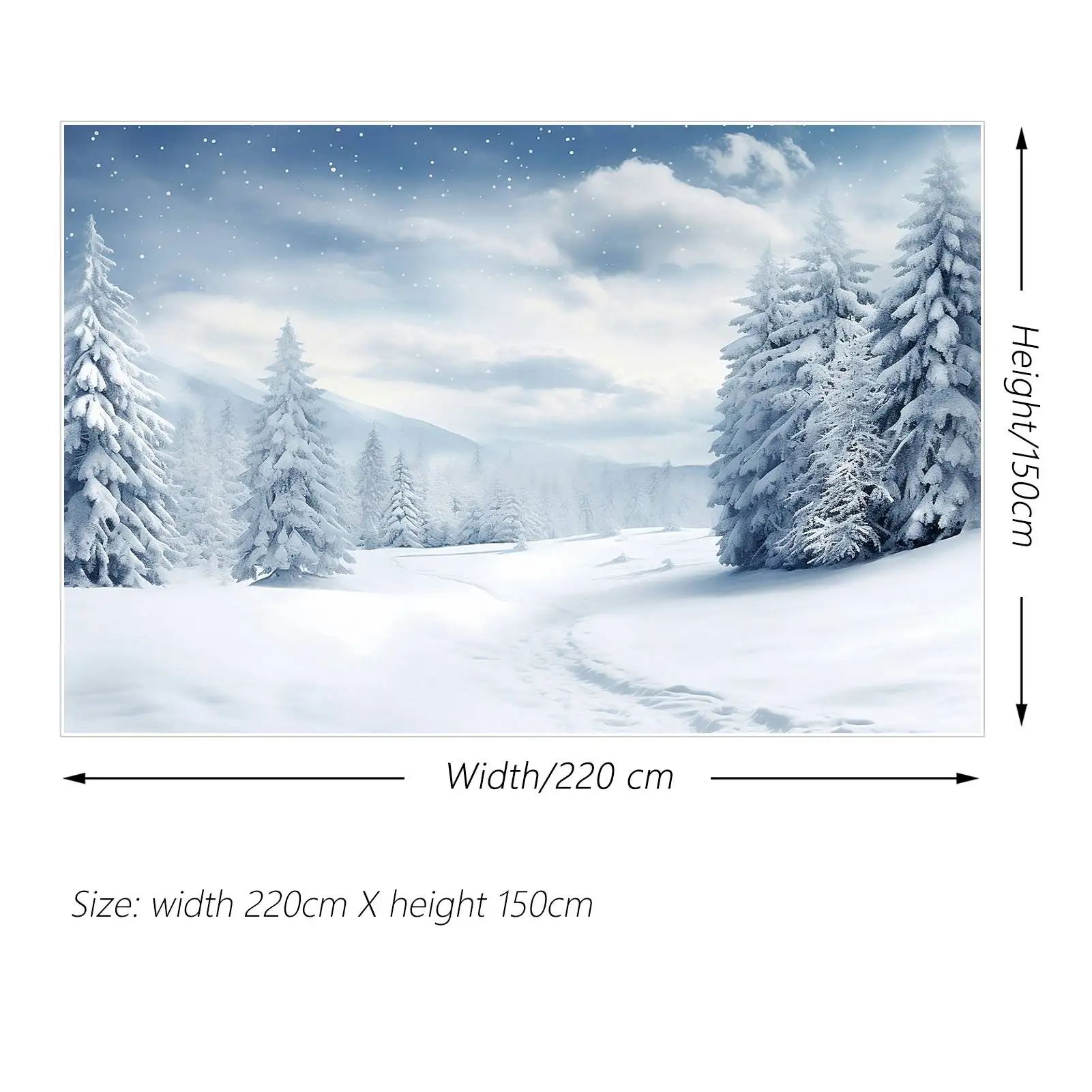 MOON.QG-Fundo Do Floco De Neve, Inverno Photo Booth, Árvores Da Floresta E Montanha, Campo De Neve, Pegada Da Estrada, Fundo Do Feriado, Bluey E Floco De Neve