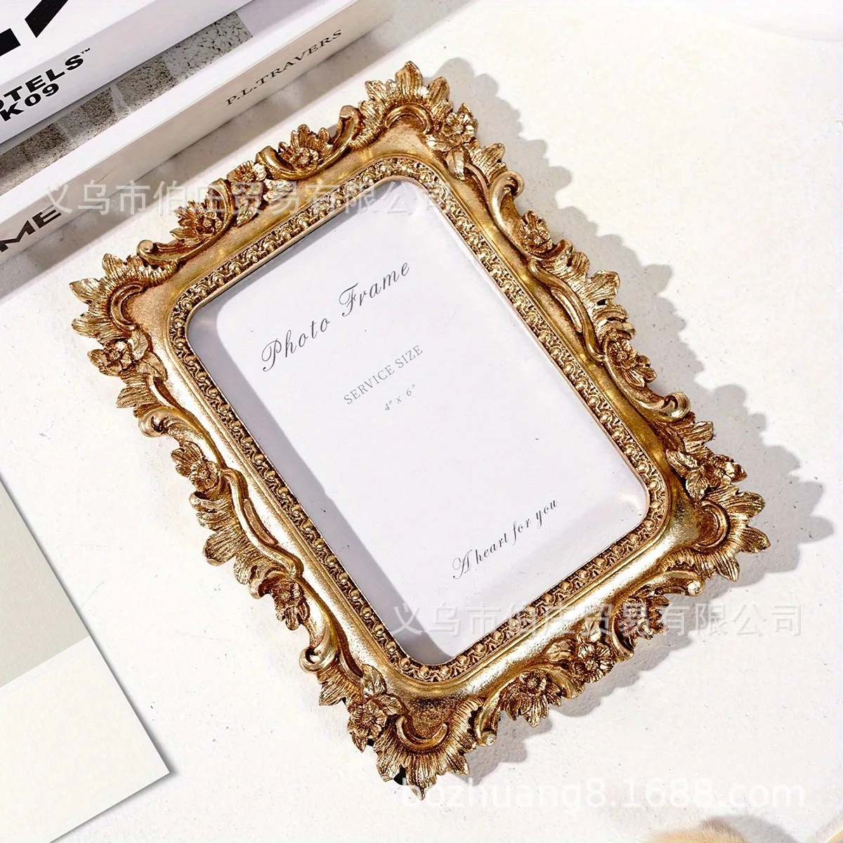 1PC Simple 3D Goldfish and Sunflower Pattern Decorative Photo Frame, Dual-use for Horizontal and Vertical Display, 4*6inch Photo
