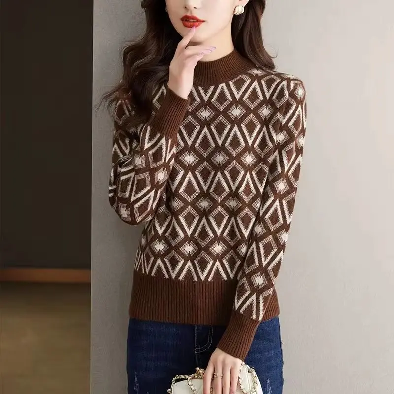 

Autumn Winter 2025 New Sweater Women's Long-Sleeved Casual Bottom Knitwear Pullover Ladies Warm Sweaters Female