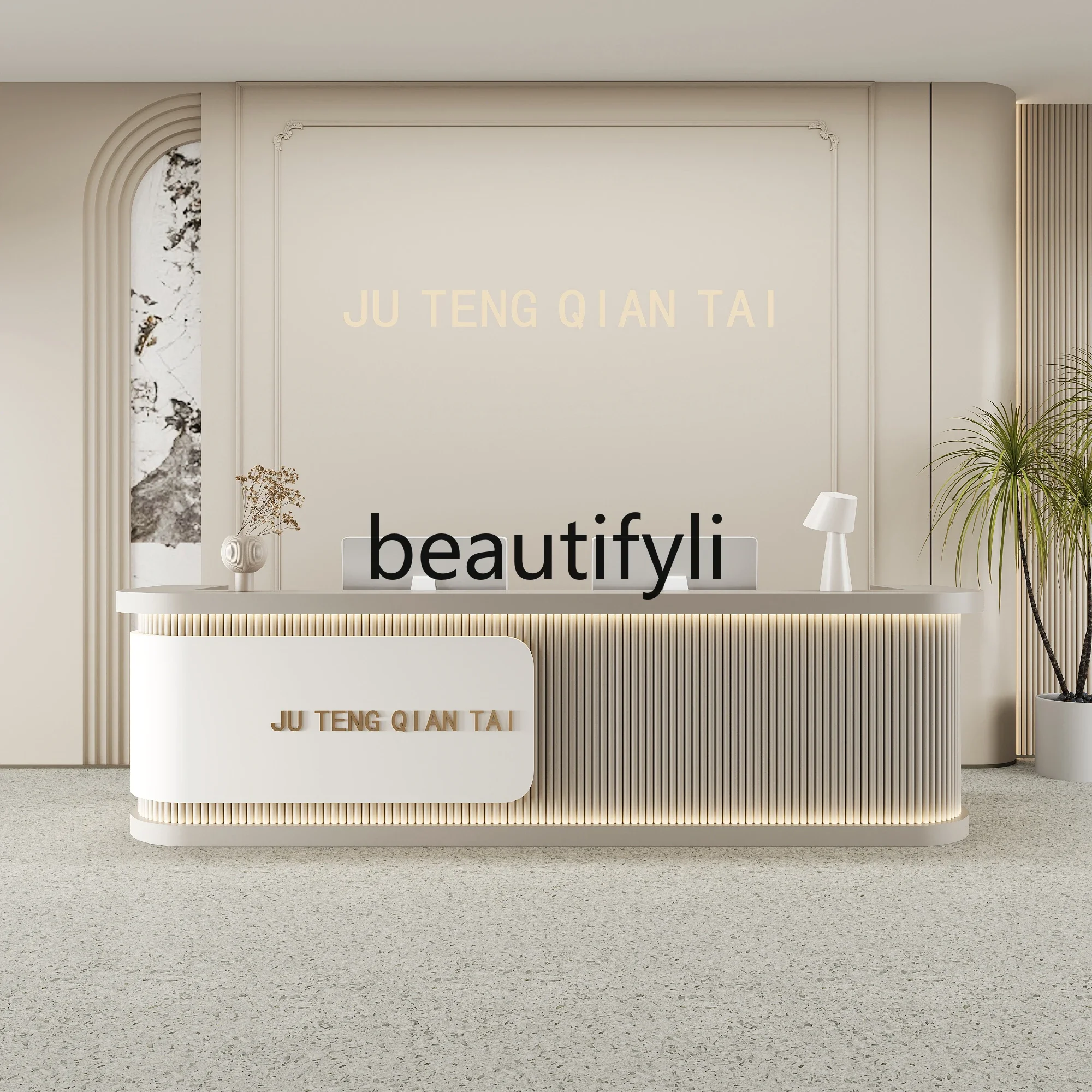 

Beauty salon bar hotel front desk reception desk clothing store checkout page paint can be customized3286