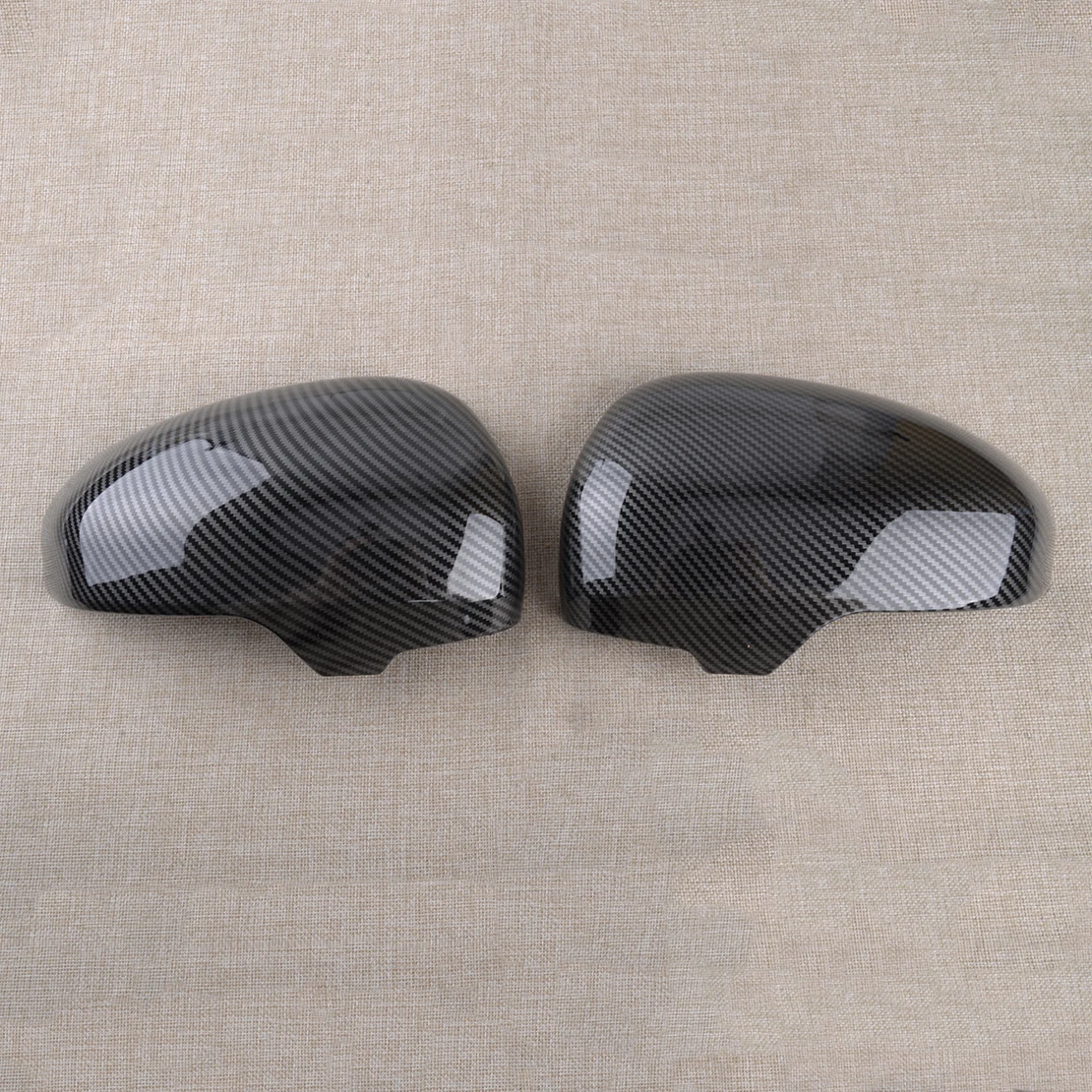 NEW 1 Pair Side Rear View Mirror Covers Trims Fit for Scion iQ Hatchback 2012 2013 2014 2015 Carbon Fiber Grain ABS