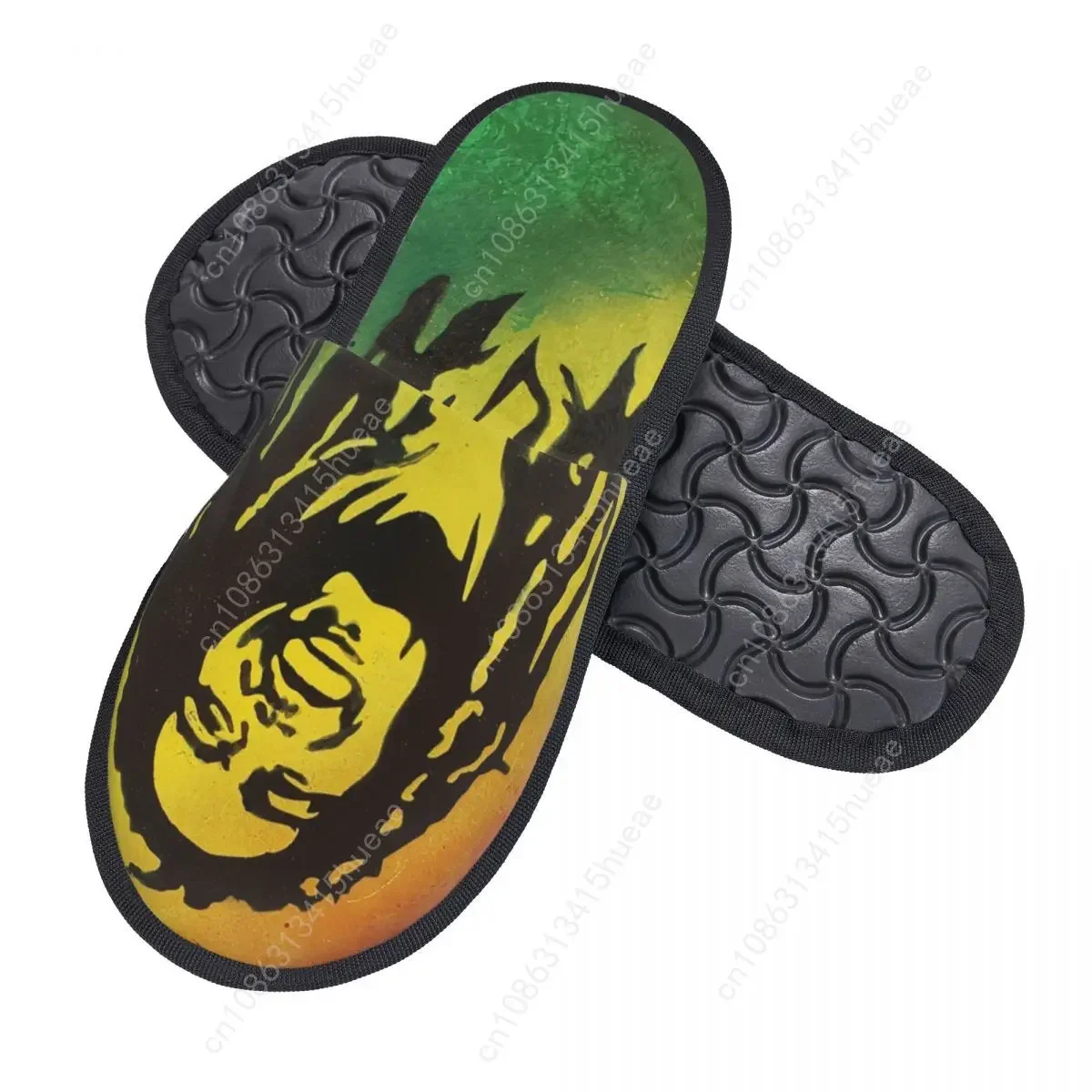 Custom Jamaica Reggae Rock Bob Marley House Slippers Women Comfy Memory Foam Slip On Bedroom Slipper Shoes