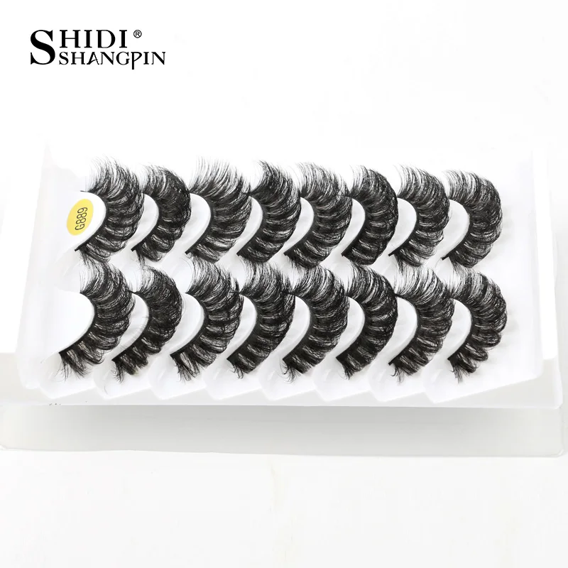 رموش صناعية منحنية من SHIDISHANGPIN ، حجم رقيق ، رموش اصطناعية مثيرة من المنك ، رموش اصطناعية روسية طبيعية ناعمة ، 5 أزواج ، 8 أزواج ، 10 أزواج #2
