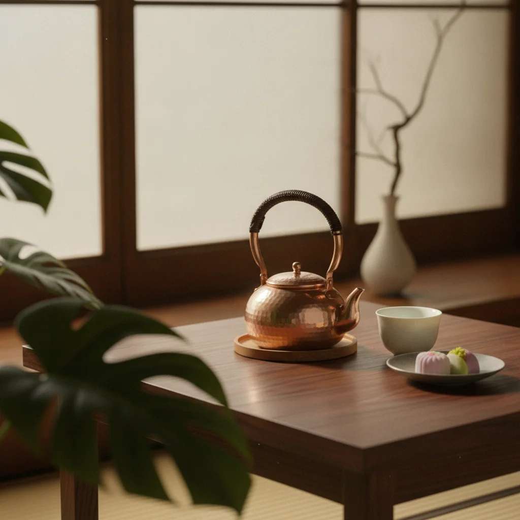 Hammered Copper Kettle Long-Lasting Copper Teapot Teapot with Wrapped Handle Ayurvedic Kettle with Lid