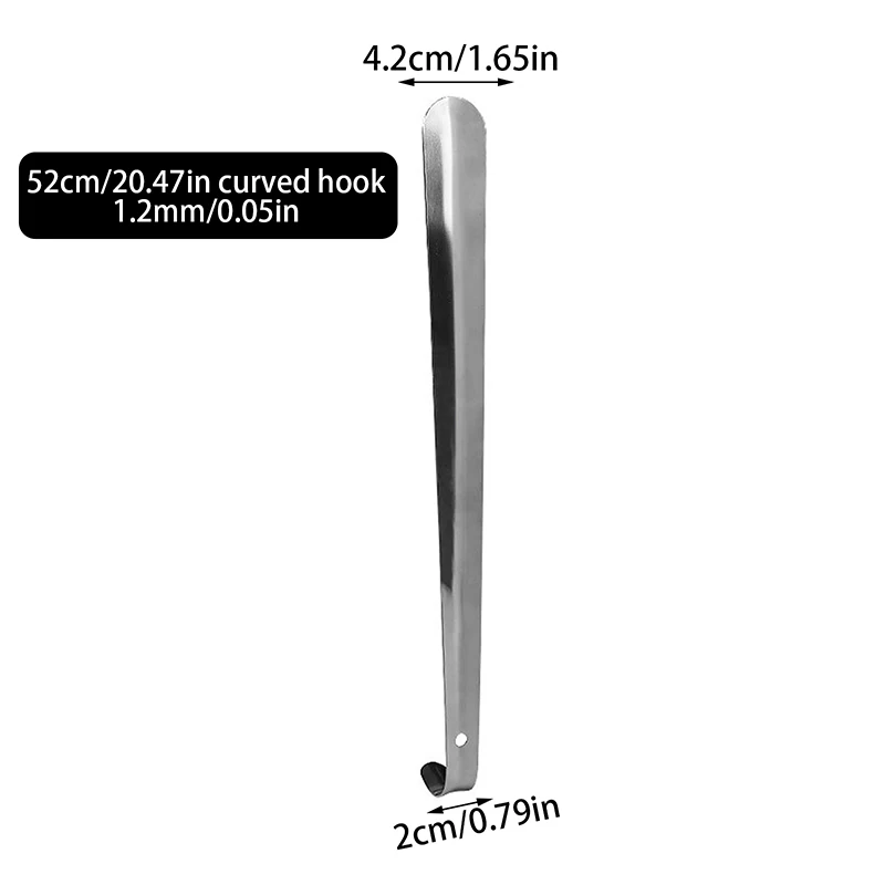 52cm Extra Long Shoe Horn Stainless Steel Silver Metal Shoe Remover Shoehorn Lifter Aid Slip Pull Tool Home No Need To Bend Over