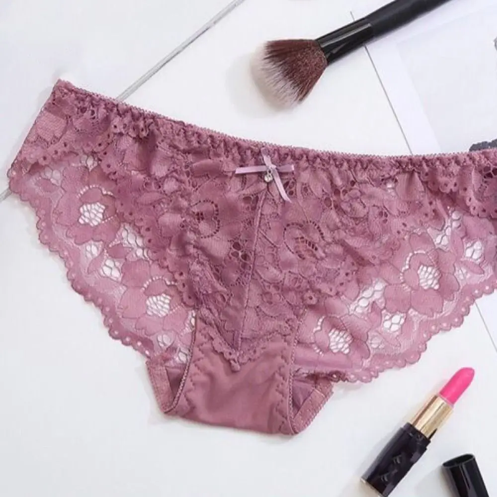 Süßer Mesh-Spitzen-Blumen-BH, niedriger Bund, rutschfester Push-Up-BH, Damen-Unterwäsche, Schleifen-BH-Slip-Set, Sommer – Detail 4