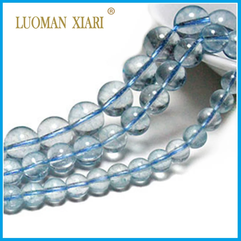 Natural Stone Beads Topaz Blue Crystal Round Loose Spacer Beads For Jewelry Making DIY Bracelet Necklace Charms 6 8 10MM