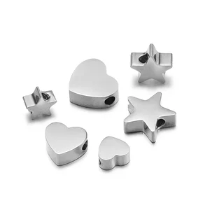 Edelstahlperlen Star für Frauen, Herzabstandshalterungen, Finden von Halskette Exquisit, DIY -Schmuck, Armband, 6 mm, 8 mm, 10 mm, 5pcs 8 Hauptverkaufsstar Ninja Steel - №2