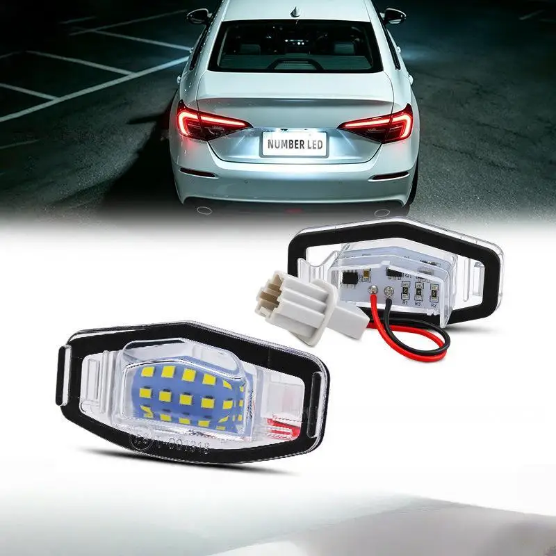 Waterproof LED License Plate Light 1/2PCS Plug & Play Energy Saving for  Accord Civic Acura ILX TSX RL TL MDX MRV